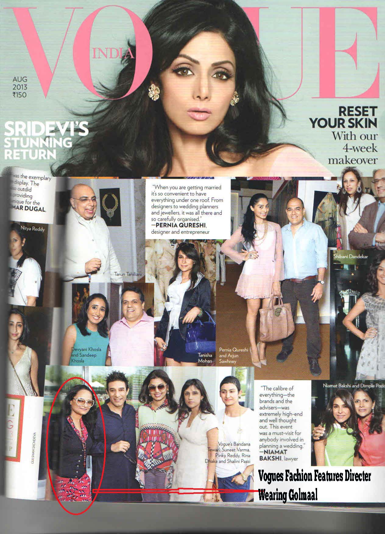 Bandana Tiwari wearing Golmaal in Vogue